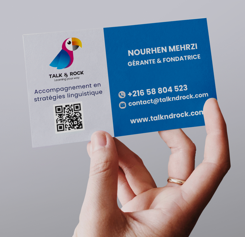 business card with hand mockup